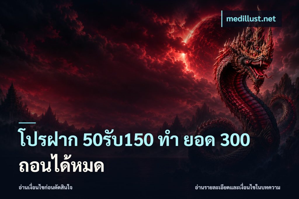 โปรฝาก 50รับ150 ทํา ยอด 300 ถอนได้หมด