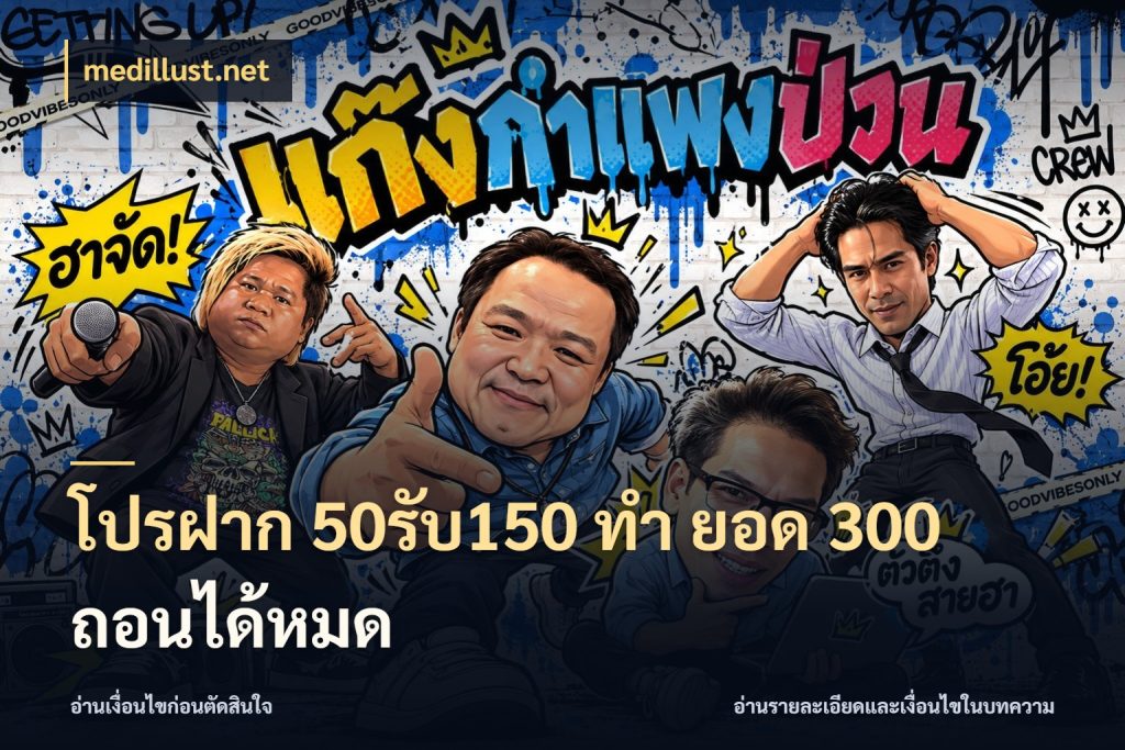 โปรฝาก 50รับ150 ทํา ยอด 300 ถอนได้หมด medillust.net จับประเด็นยอดรับก่อนเลือกความสนุก