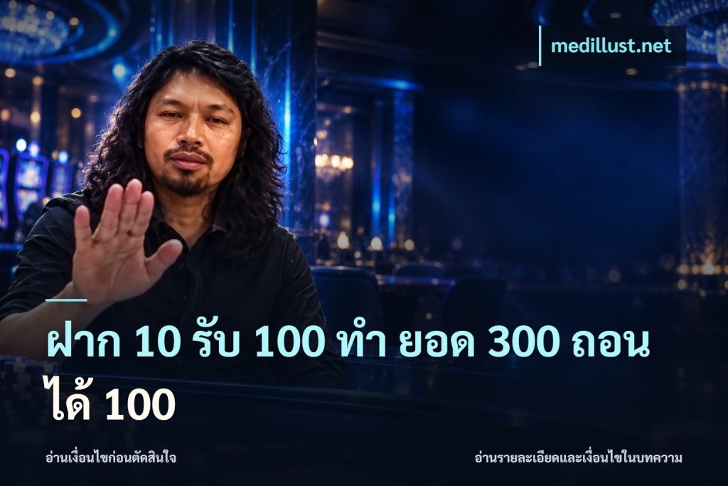 ฝาก 10 รับ 100 ทํา ยอด 300 ถอนได้ 100