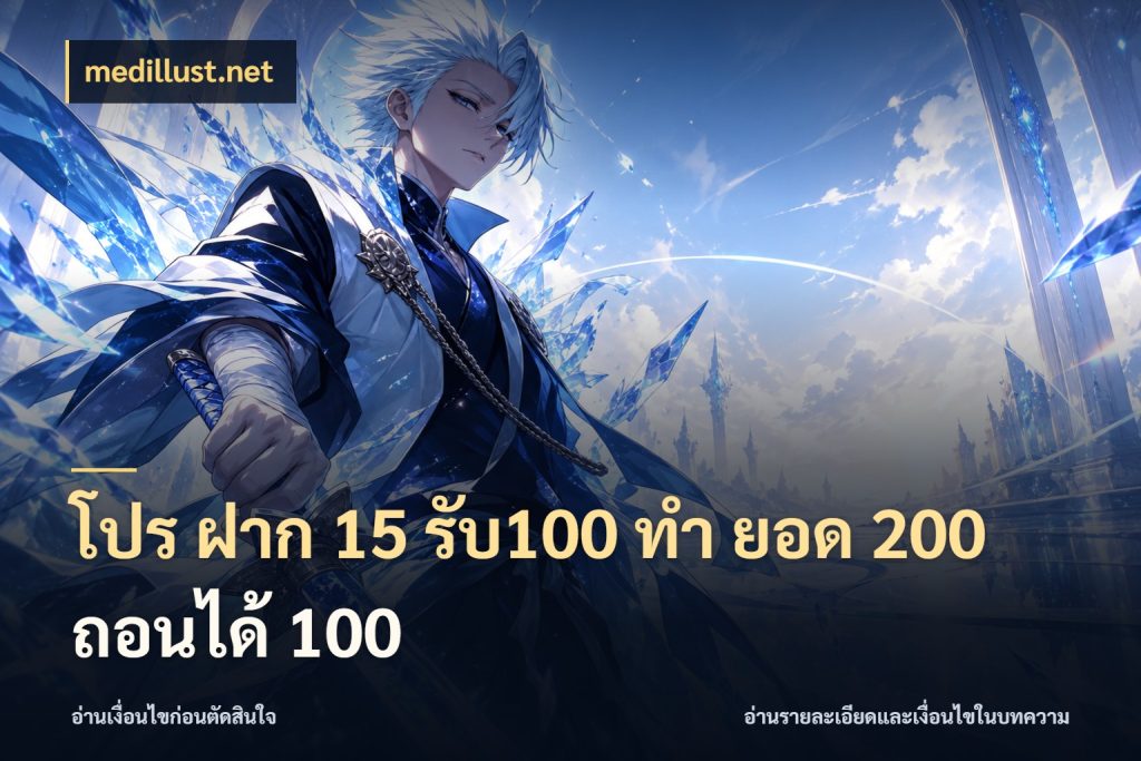 โปร ฝาก 15 รับ100 ทํา ยอด 200 ถอนได้ 100 สีสันของโปรฝากและยอดรับ สไตล์ medillust.net