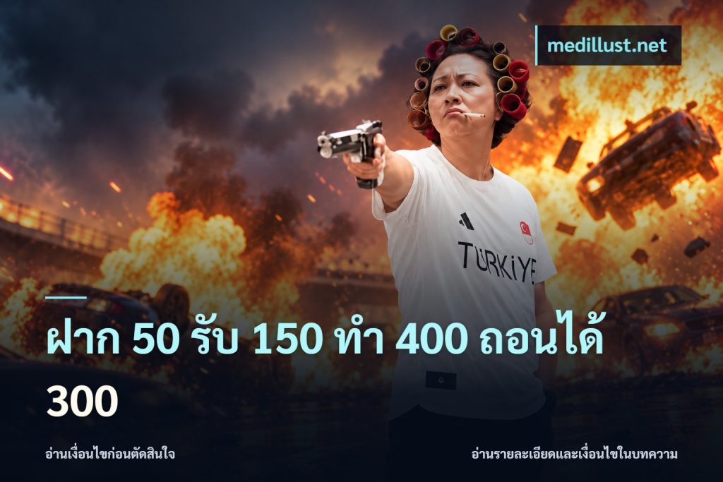 ฝาก 50 รับ 150 ทํา 400 ถอนได้ 300