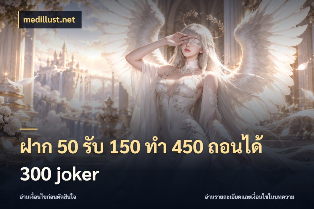 ฝาก 50 รับ 150 ทํา 450 ถอนได้ 300 joker สีสันของโปรฝากและยอดรับ กับ medillust.net
