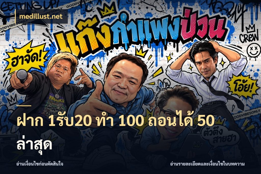 ฝาก 1รับ20 ทํา 100 ถอนได้ 50 ล่าสุด เปิดมุมโปรให้เข้ากับเกมแนวโปรด สไตล์ medillust.net