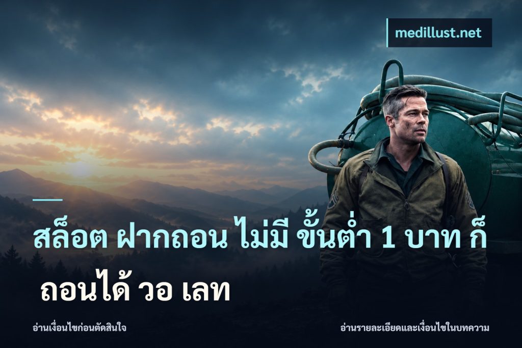 สล็อต ฝากถอน ไม่มี ขั้นต่ำ 1 บาท ก็ ถอนได้ วอ เลท