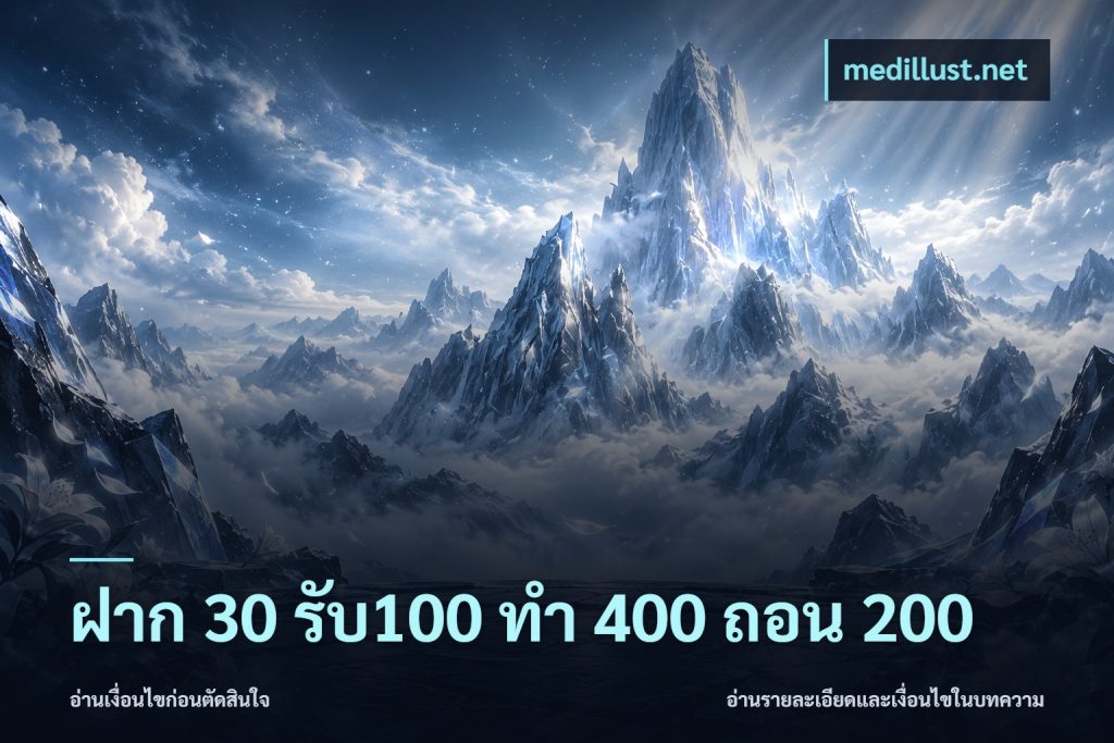 ฝาก 30 รับ100 ทํา 400 ถอน 200