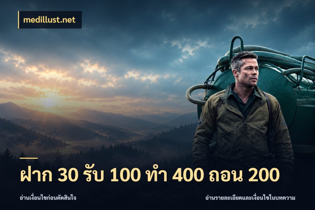 ฝาก 30 รับ 100 ทํา 400 ถอน 200 จับคู่โบนัสกับสไตล์เกมที่ชอบ ในมุม medillust.net