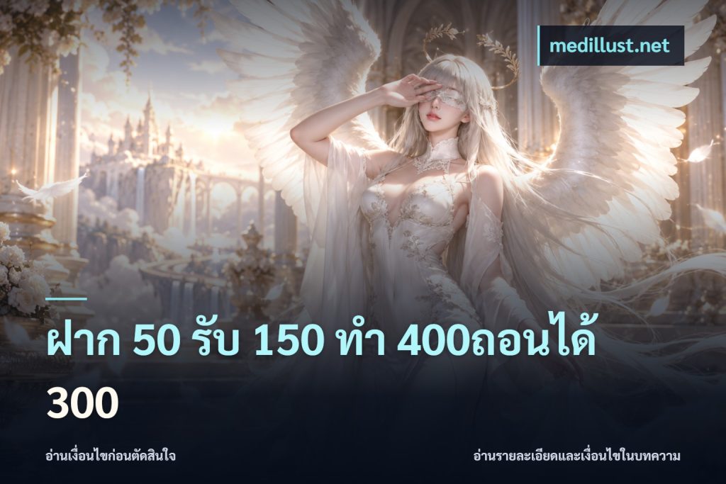 ฝาก 50 รับ 150 ทํา 400ถอนได้ 300