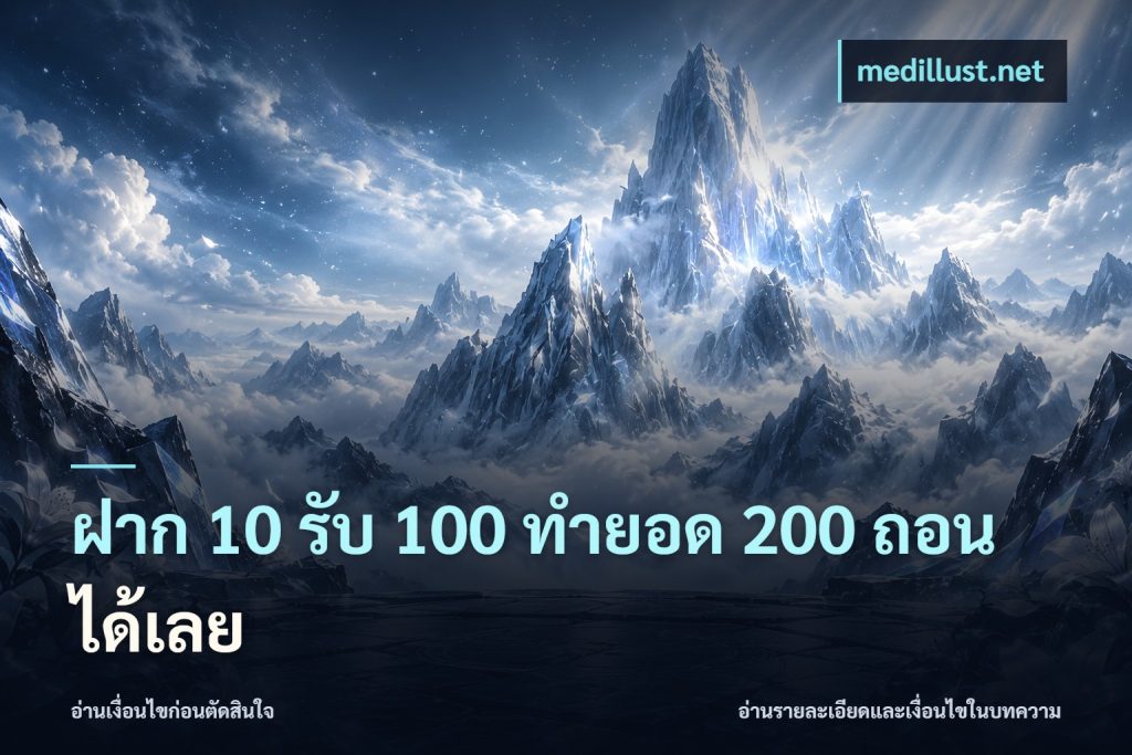 ฝาก 10 รับ 100 ทํายอด 200 ถอนได้เลย