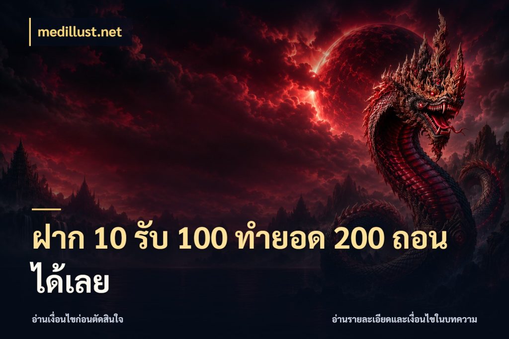 ฝาก 10 รับ 100 ทํายอด 200 ถอนได้เลย จับคู่โบนัสกับสไตล์เกมที่ชอบ ในมุม medillust.net