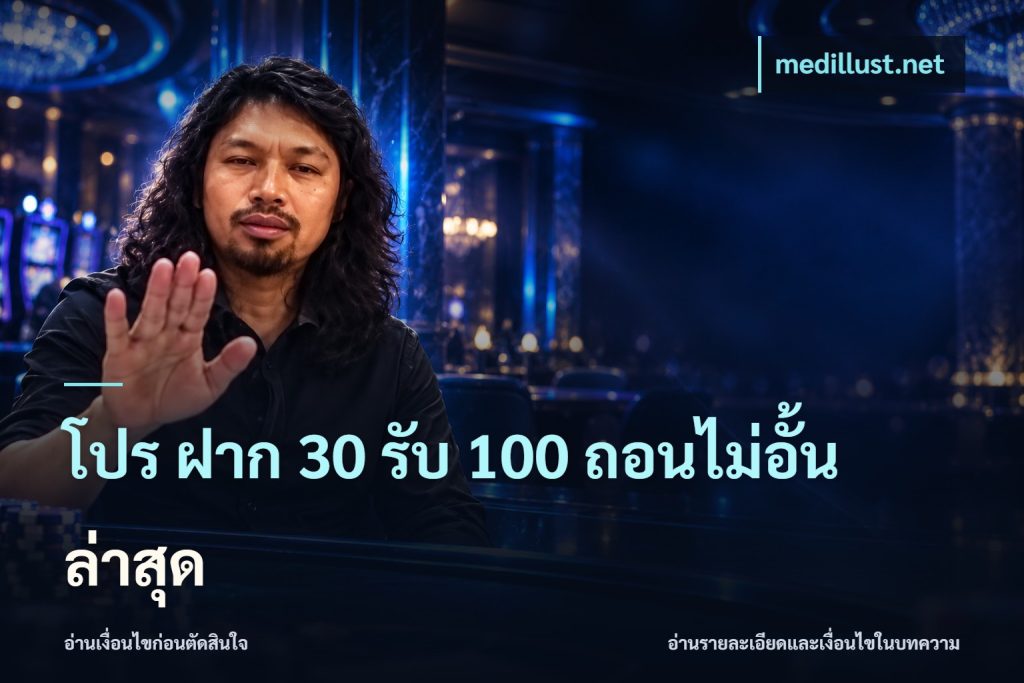 โปร ฝาก 30 รับ 100 ถอนไม่อั้น ล่าสุด