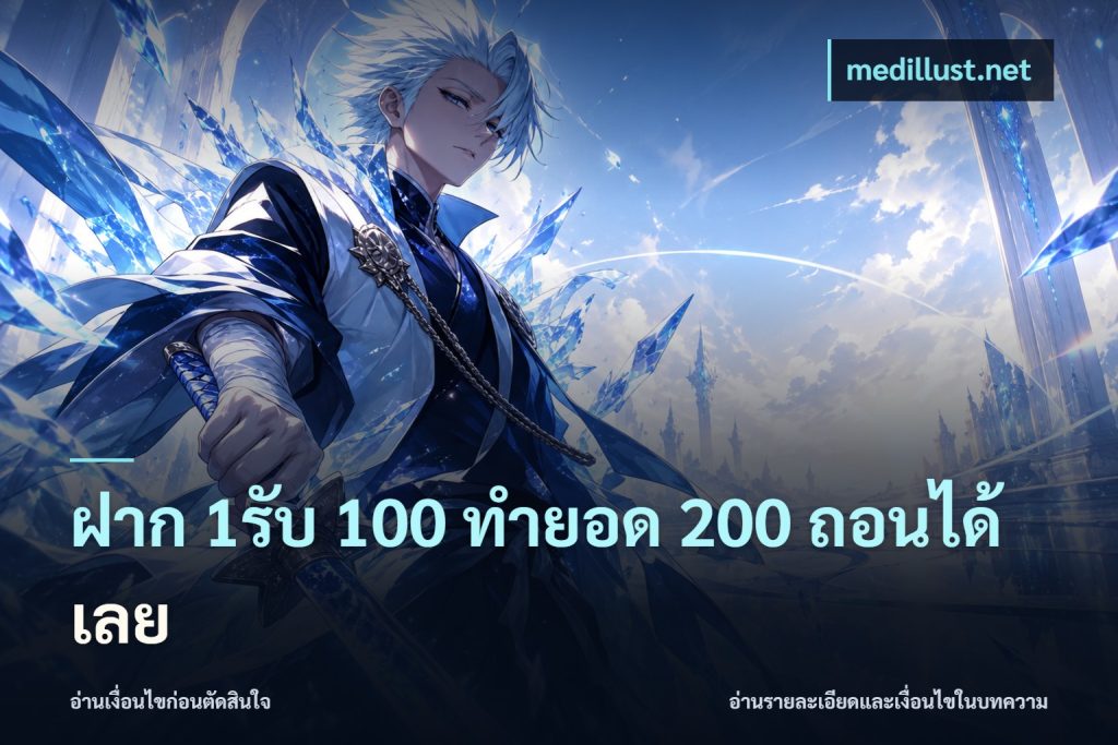 ฝาก 1รับ 100 ทํายอด 200 ถอนได้เลย