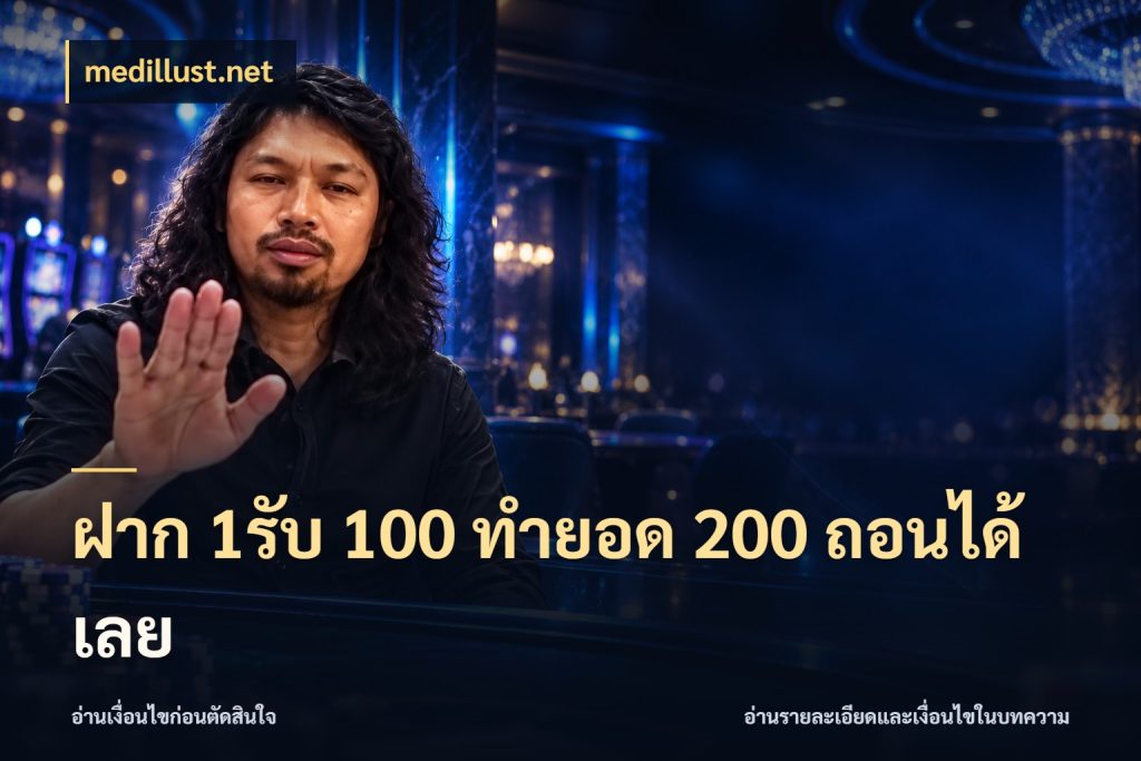ฝาก 1รับ 100 ทํายอด 200 ถอนได้เลย สนุกกับตัวเลือกโปรในสไตล์ของคุณ ในมุม medillust.net