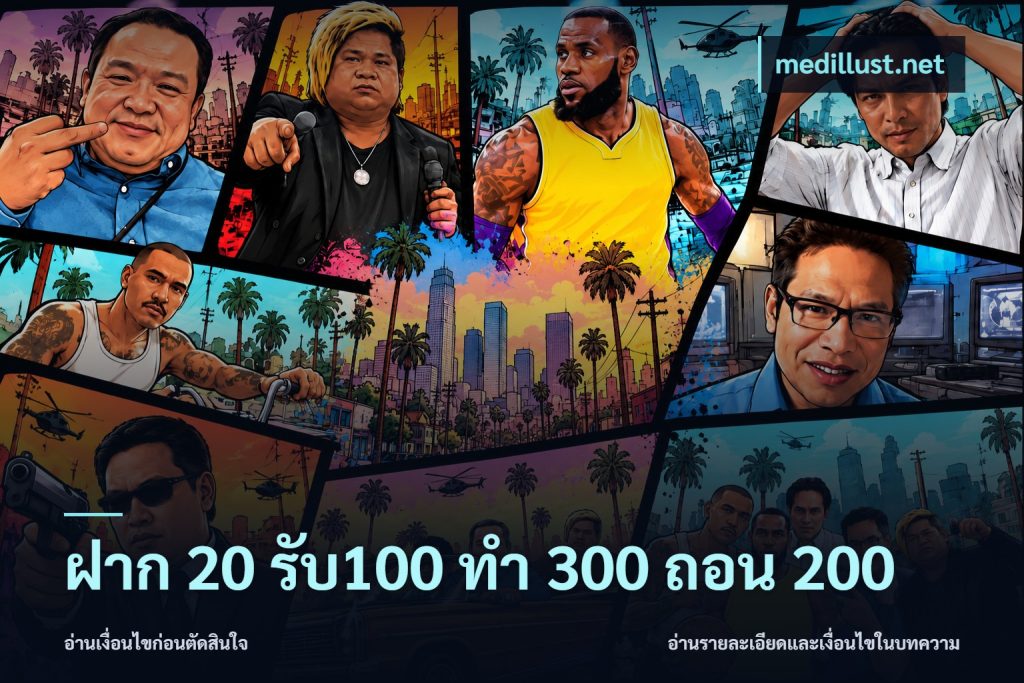 ฝาก 20 รับ100 ทํา 300 ถอน 200