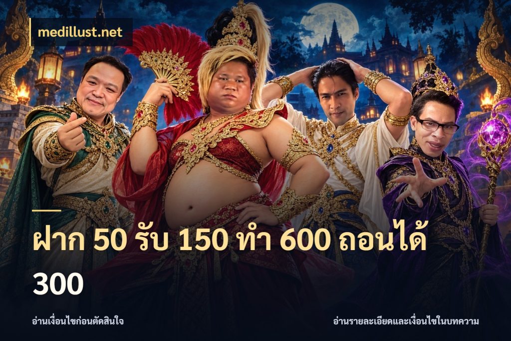 ฝาก 50 รับ 150 ทํา 600 ถอนได้ 300 เครดิตกับรูปแบบโปรที่ตรงใจ สไตล์ medillust.net