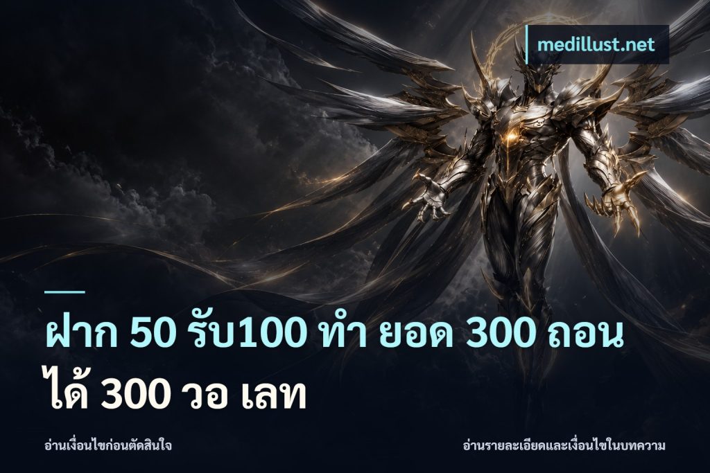 ฝาก 50 รับ100 ทํา ยอด 300 ถอนได้ 300 วอ เลท