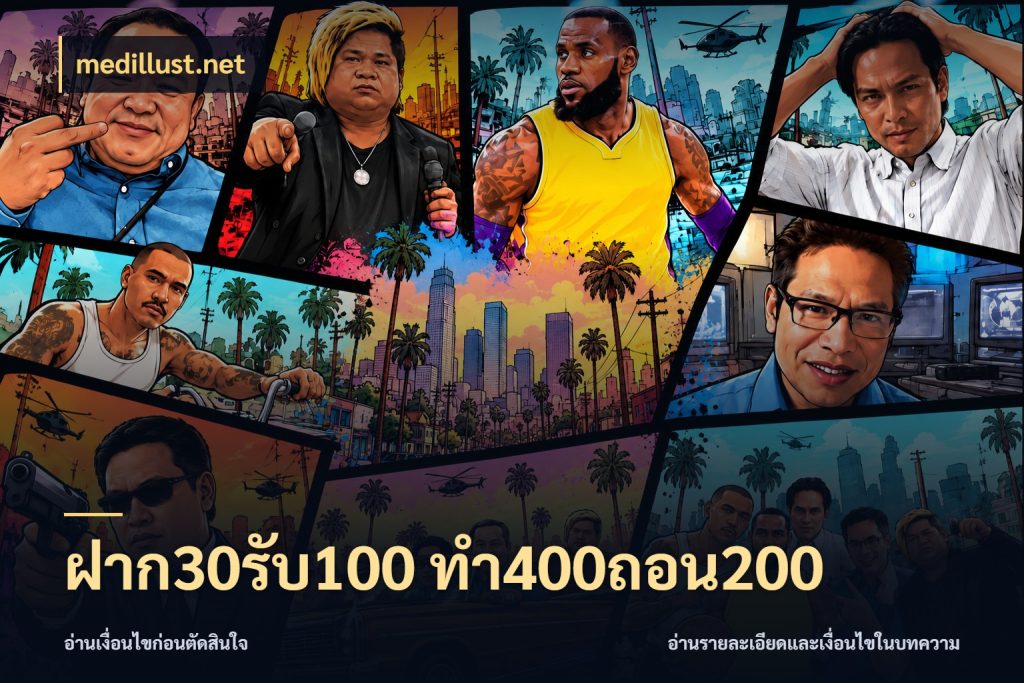 ฝาก30รับ100 ทํา400ถอน200 จับคู่โบนัสกับสไตล์เกมที่ชอบ กับ medillust.net