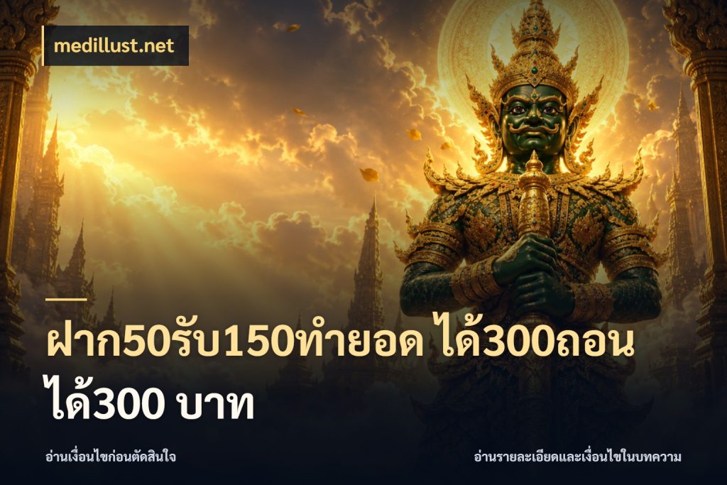 ฝาก50รับ150ทำยอด ได้300ถอนได้300 บาท ยอดฝากและยอดรับในมุมของคนชอบลุ้น ในมุม medillust.net