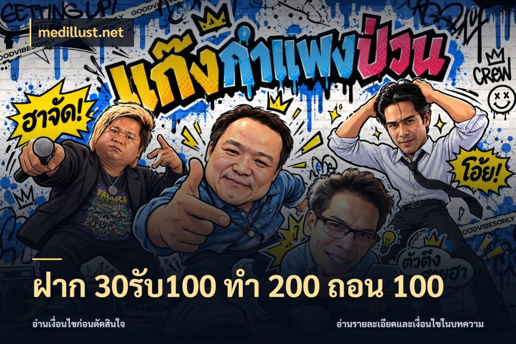 ฝาก 30รับ100 ทํา 200 ถอน 100 เปิดมุมโปรให้เข้ากับเกมแนวโปรด ในมุม medillust.net