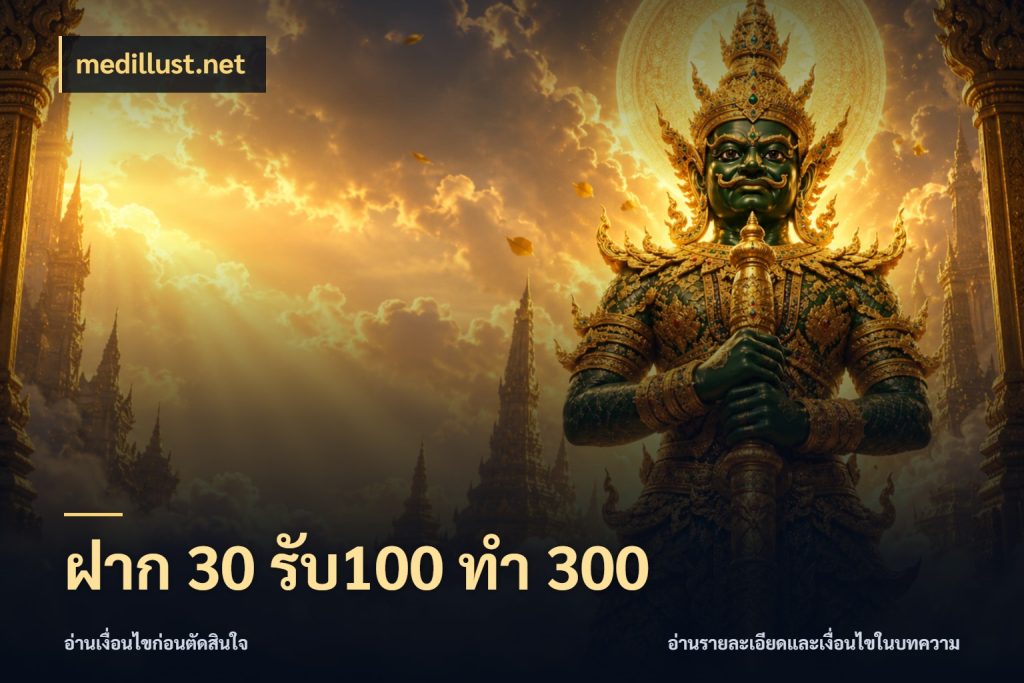 ฝาก 30 รับ100 ทำ 300 เครดิตกับรูปแบบโปรที่ตรงใจ สไตล์ medillust.net