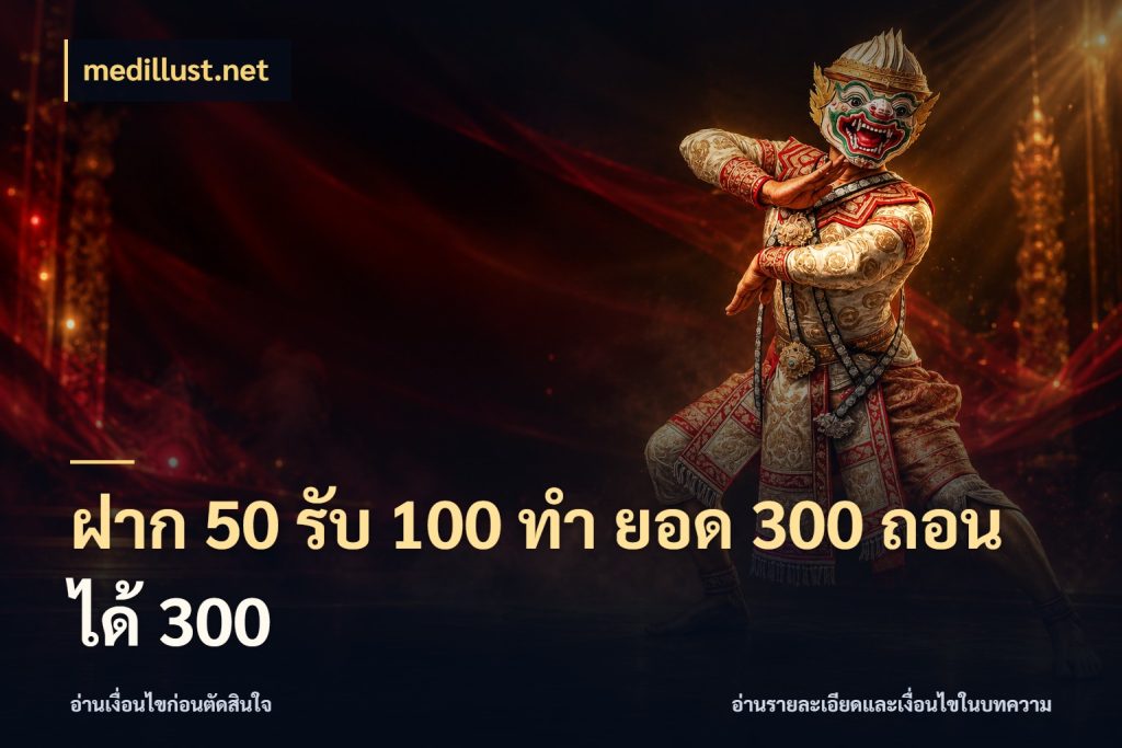 ฝาก 50 รับ 100 ทํา ยอด 300 ถอนได้ 300 ยอดฝากและยอดรับในมุมของคนชอบลุ้น สไตล์ medillust.net