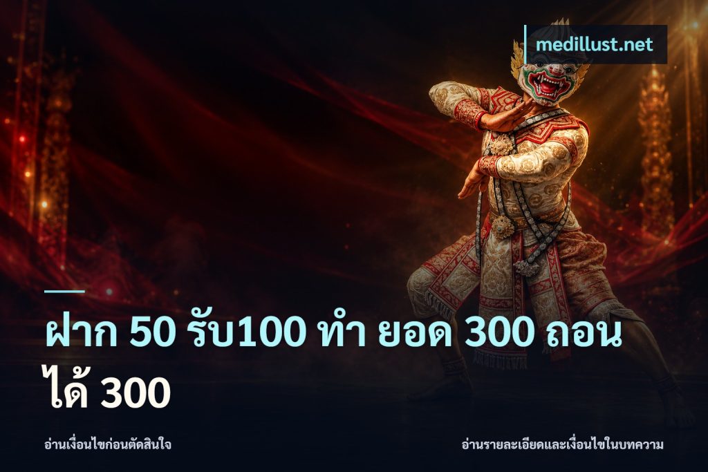 ฝาก 50 รับ100 ทํา ยอด 300 ถอนได้ 300
