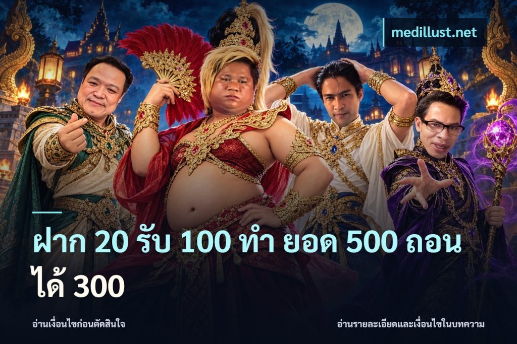ฝาก 20 รับ 100 ทํา ยอด 500 ถอนได้ 300