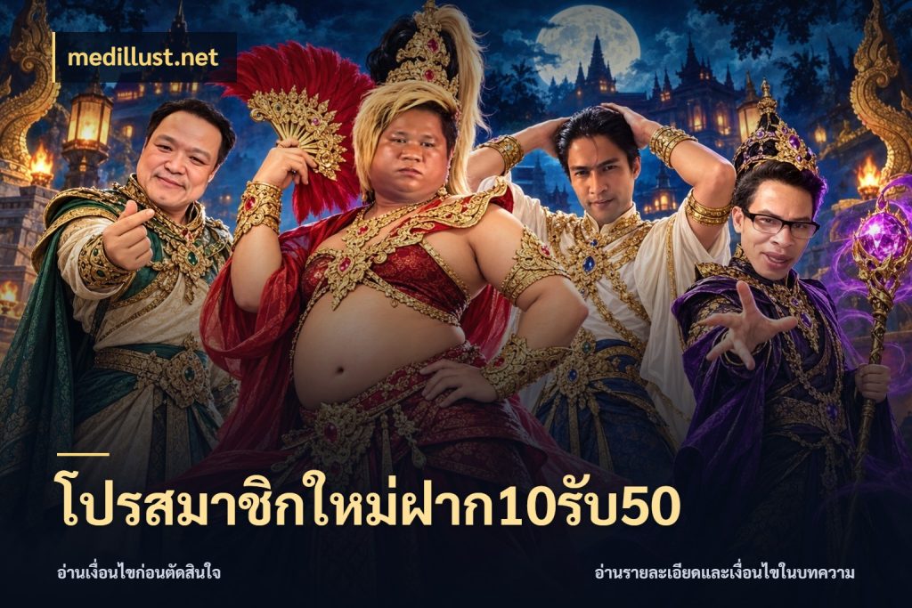 โปรสมาชิกใหม่ฝาก10รับ50 จับประเด็นยอดรับก่อนเลือกความสนุก กับ medillust.net