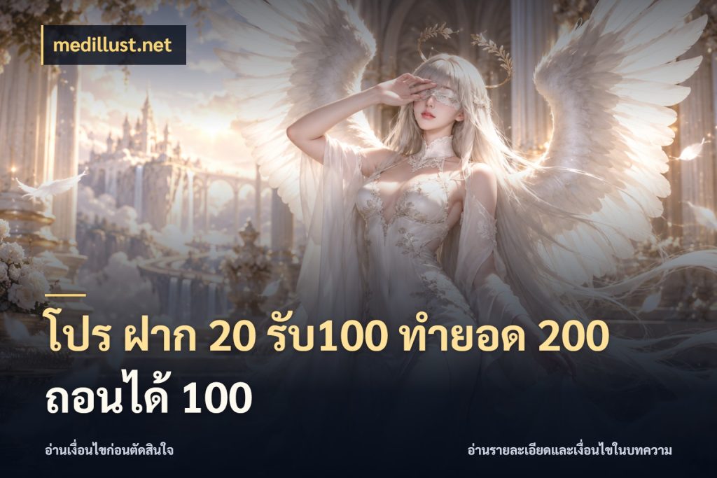 โปร ฝาก 20 รับ100 ทำยอด 200 ถอนได้ 100 medillust.net เปิดมุมโปรให้เข้ากับเกมแนวโปรด