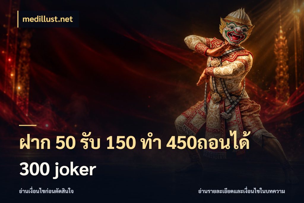 ฝาก 50 รับ 150 ทํา 450ถอนได้ 300 joker medillust.net สนุกกับตัวเลือกโปรในสไตล์ของคุณ