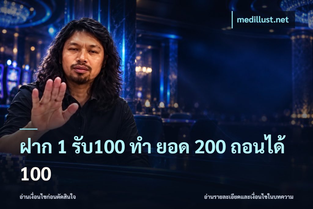 ฝาก 1 รับ100 ทํา ยอด 200 ถอนได้ 100