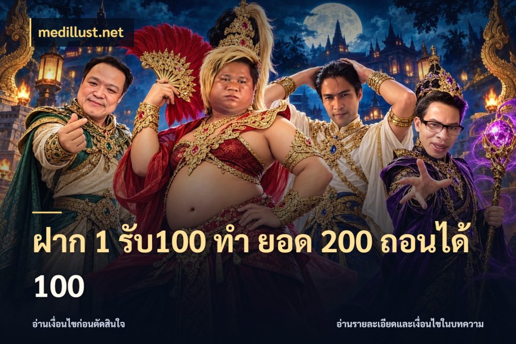 ฝาก 1 รับ100 ทํา ยอด 200 ถอนได้ 100 จับประเด็นยอดรับก่อนเลือกความสนุก กับ medillust.net