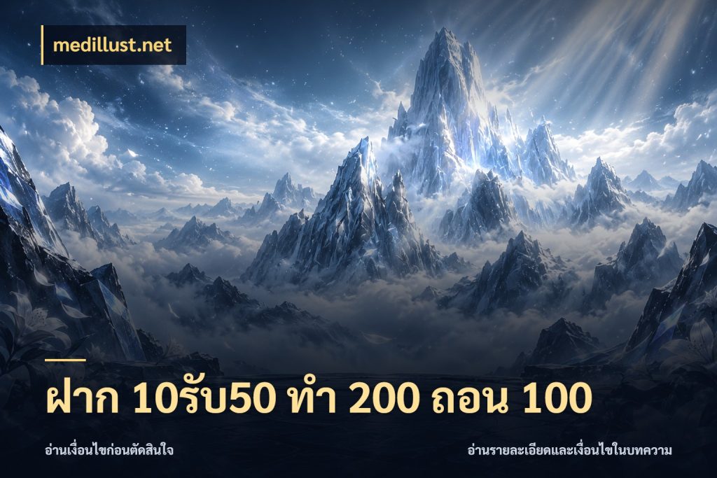 ฝาก 10รับ50 ทํา 200 ถอน 100 สีสันของโปรฝากและยอดรับ กับ medillust.net