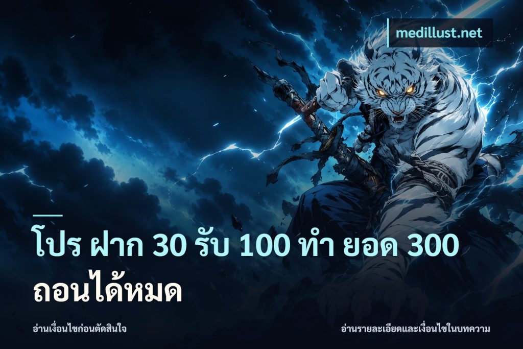 โปร ฝาก 30 รับ 100 ทํา ยอด 300 ถอนได้หมด