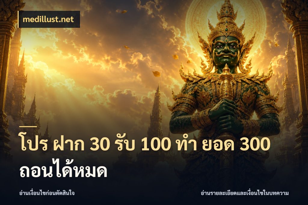 โปร ฝาก 30 รับ 100 ทํา ยอด 300 ถอนได้หมด medillust.net ยอดฝากและยอดรับในมุมของคนชอบลุ้น