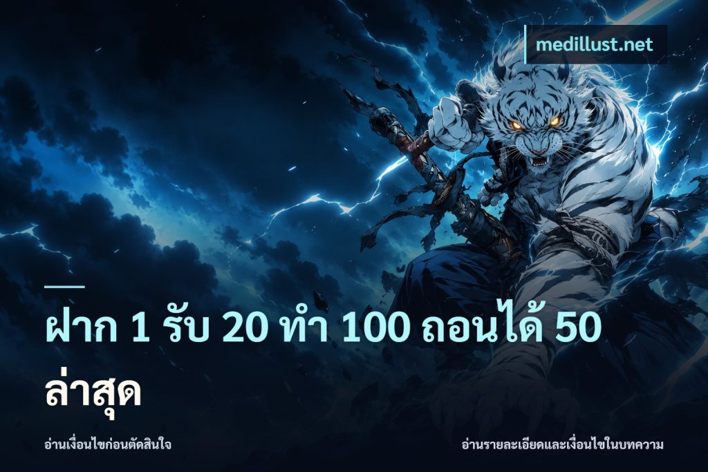 ฝาก 1 รับ 20 ทำ 100 ถอนได้ 50 ล่าสุด